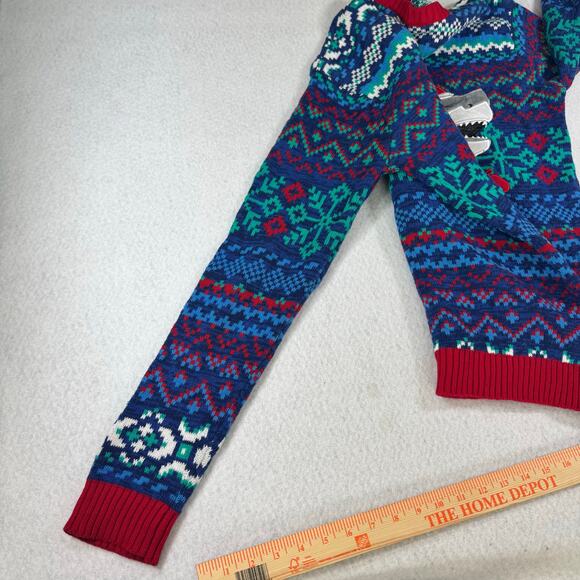 Blizzard Bay Santa Shark wearing Mittens Sm Holiday Sweater Ugly Christmas Funny - Picture 8 of 13